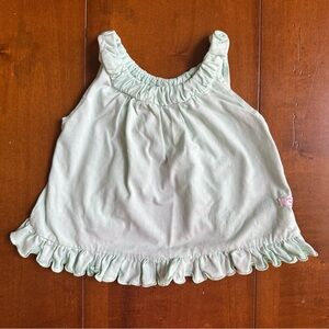 Ruffle Butts Light Mint Green Ruffled Tank Top - Girls Size 12-18M